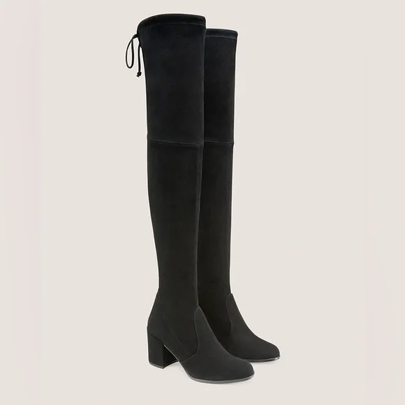 Stuart Weitzman Tieland Over-The-Knee Black Suede Boots - Picture 1 of 11